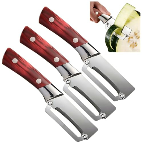 Multi-Functional Vegetable Peeler for Kitchen, Stainless Steel Fruit and Vegetable Peeler with Ergonomic Handle, Portable Kitchen Peelers for Fruit, Apple, Potato, Pumpkin, Papaya (3PC)