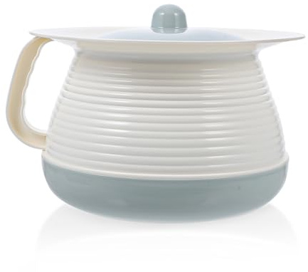 Escupidera Portátil con Tapa de Pp Azul para Niños para Hogar | Uso en Hospital y Cama, Diseño Sencillo, Fácil de Limpiar, Formato Compacto