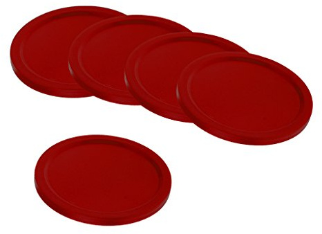 WOVEBIUS 5 x Air Hockey Pucks för full storlek lufthockeybord mörkröd 50 mm