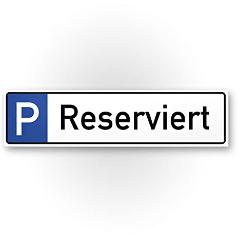 Komma Security Parkplatz Reserviert Schild 40 x 10 cm Hinweisschild Privatparkplatz Privatgrundstück Parkplatzschild Reserviert - Parkplatz freihalten vermietet Parkverbot Falschparker