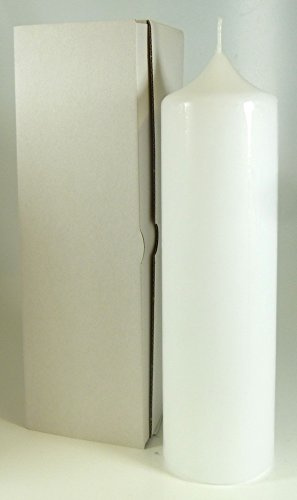 Stumpenkerze weiss 25 x 8 cm, mit Karton zur Aufbewahrung - 4802 - Kerzenrohling 250x80 mm zum Basteln und Verzieren