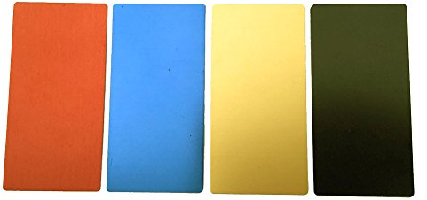 Ebamaz Eloxiertes Aluminium Metall Platte 100x50x0,5 mm für Gravur Runde Ecke mit Klebeband Blanko 4 Stück (Eine Farbe 1-teilig)