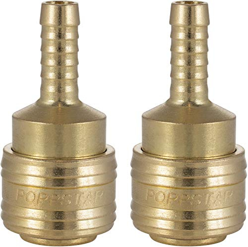 Poppstar 2x Schnellkupplung Druckluft NW 7,2 mit Schlauchtülle (für Schläuche mit LW 8mm) für Druckluft-Anschluss
