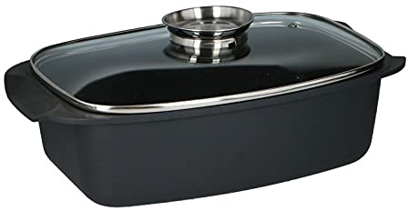 alpina Bräter mit Glasdeckel, 5.5 L, Schwarz