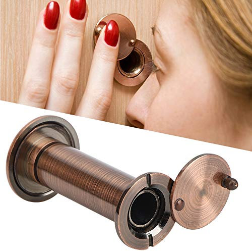 Visualizzatore porta, spioncino di sicurezza con angolo di visione di 220 gradi antifurto per spessore porta 55-90 mm(Bronzo Rosso)