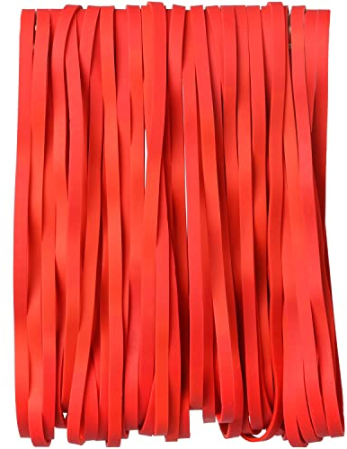 AMUU rubber bands Large Red 50 Pack 8inch big rubber band Trash Can Band Set Elastic Bands for Office Supply File Folders box Books gifts Notebook