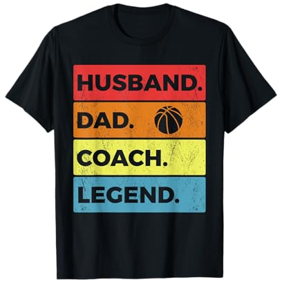 Vintage Basketball Trainer Ehemann Papa Legende T-Shirt