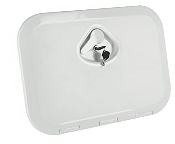 wellenshop Nuova Rade Ablagefach TOP LINE mit Tür abschließbar Weiß Staufach Handschuhfach Seitenfach Stauraum Konsole Aufbewahrungsbox Seitenablage Mittelkonsole Ablage Boot