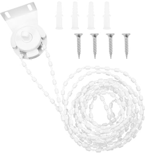 1 Satz Verschluss-zugschnur Rollo Perlenkette Kordel Wulstwalze Rollos Für Fenster Rollobeschläge Aus Kunststoff Hotfix-Tool Werkzeug Rostfreier Stahl Weiß Venezianisch Seitenrolle