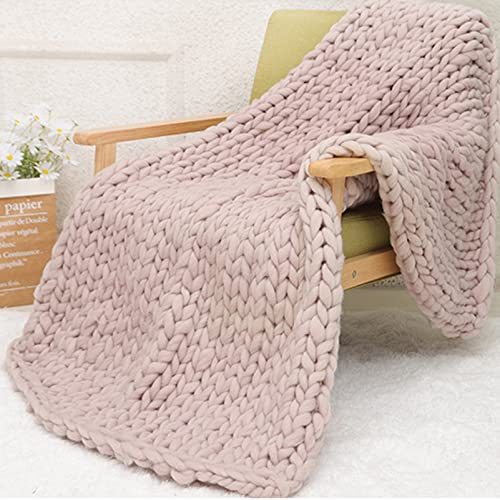 MHUQIA Grobstrick Wolldecke Strickdecke 80x100cm, Grobstrick Wolldecke, Grob Gestrickte Decke Tagesdecke, Kuscheldecke Gestrickte Wolldecke Strickdecke üBerwurf Decke
