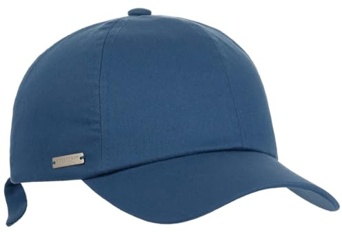Seeberger Uni Cotton Damencap Basecap Baseballcap Sonnencap Baumwollcap Damen - mit Schirm Frühling-Sommer Herbst-Winter Frühjahr Sommer Herbst Winter - One Size blau
