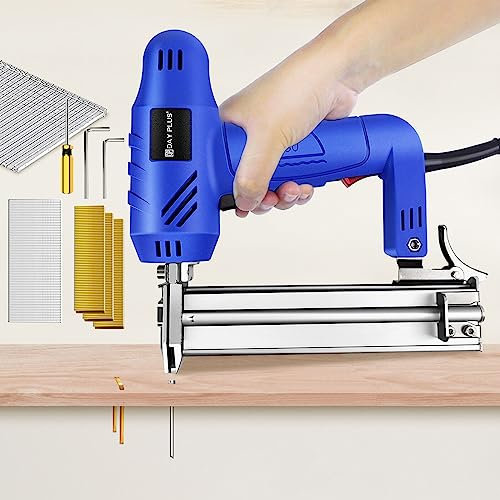 2 in 1 Electric Nail Gun & Staple Gun Heavy Duty, 15-32mm 18 Gauge, 20pcs/min Tack Gun Staple Home Work Tool with 100pcs Nails + 300pcs Staples