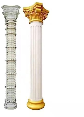 Reazone Molds 25cm/9.84in Round Column Wedding Ceremony Party Decoration Reusable Mould Pedestal Flower Seat Gypsum Concrete Mold