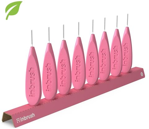 inbrush Premium Interdentalbürsten - ISO-Größe 0 (0.4mm) - 8er Pack mit praktischem Aufsteller - Für schmale Zahnzwischenräume