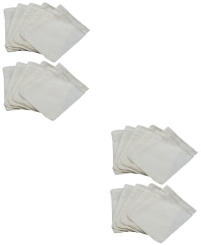 HEMOTON 40stücke Baumwoll Tee Filterbeutel Leere Teebeutel Für Losen Tee Mit Zugband Für Kräuter Kaffee Gewürze Einfach Zu Verwenden Praktisch Für Unterwegs