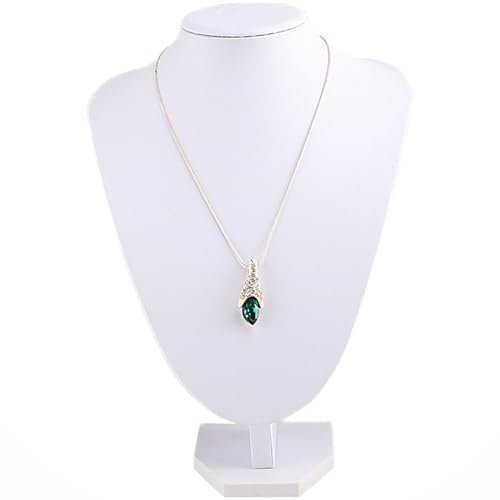 MINGZE espositore gioielli, collana in velluto bianco espositore a catena, altezza 22 cm, larghezza 15 cm, cotone bianco