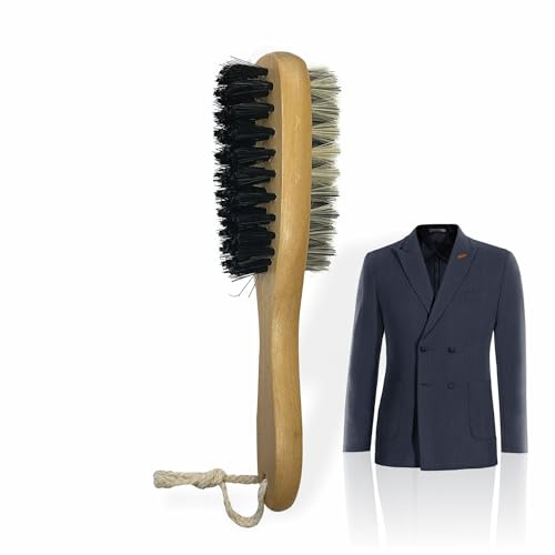 Clothes Brush 2 IN 1 Wooden Brushes For Cleaning Coat Garment Clothing Couch Pet Hair Removal Travel SUIT Men Women Double Sided Soft And Firm Bristles Natural Wood Handle (1)
