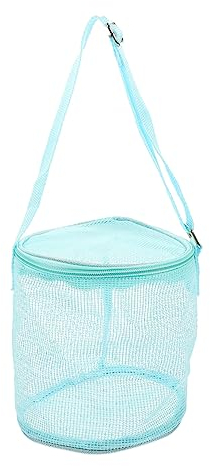 Muschel-Buggy-Tasche, Strandspielzeug-Netztasche, Netz-Strandspielzeug-Tasche, Netz-Sandspielzeug-Sandsäcke, Muscheltasche, Tragetasche for Kinder/160/1148 (Color : Sky-blue, Size : 16X15.5X15.5CM)