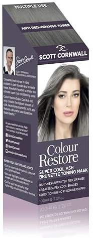 Scott Cornwall Colour Restore Supercool Ash Temporary Hair Toner, Neutralises Orange Tones, Ammonia and Peroxide Free, 100 ml