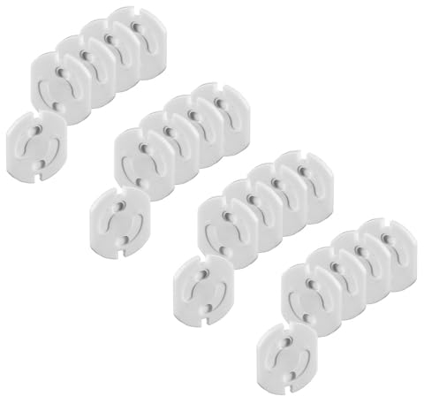 Offgridtec 20 x Cerraduras a prueba de niños para los enchufes con mecanismo de giro, blanco