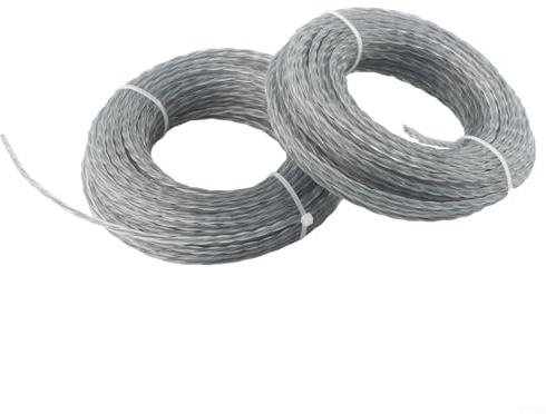 2 Sets Kernverstärkter Rasentrimmer-Faden, 2,0–3,0 mm x 15 m (30 m) Fadenspule, für Freischneider Professionell (15 m x 3,0 mm x 2 Stück)