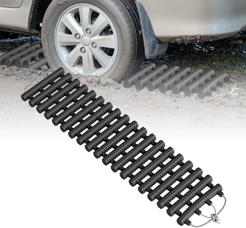 XMTECH 2 Stück 80cm Faltbare Traktionshilfe Set mit Tragetasche– Anfahrhilfe für Wohnmobil, Offroad, Camping und Notfälle, Ideal für Schnee, Eis und Schlamm, Leicht und Tragbar