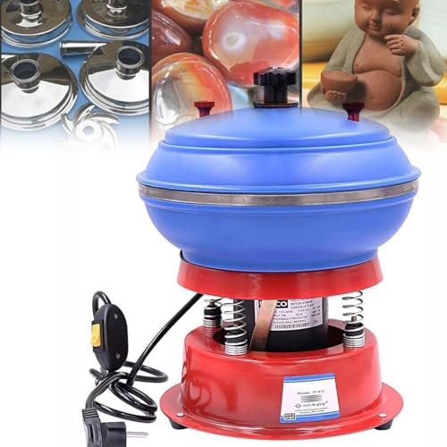 FJYAWEN Vibrating Polisher, Tumbling Polishing Machine, Professional Rock Tumbler Kit, Electric Vibrating Tumbler Polishing Small Metal Parts, Low Noise