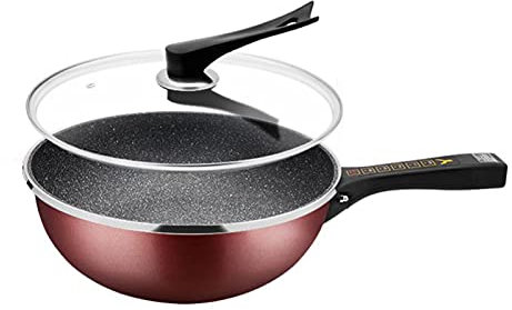 WOTZOV Sartén Wok Eléctrica, Cocina Eléctrica Multifunción Doméstica Eléctrica, Olla para Estofado al Vapor Wok Eléctrico Integrado,