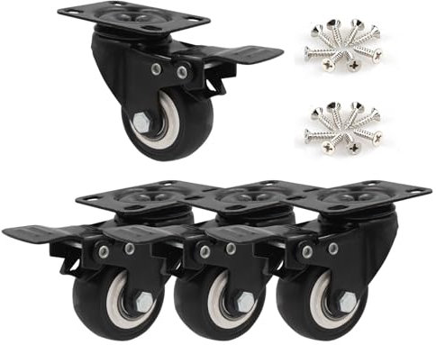 LYVQZPWLR Ruedas Pesadas, Ruedas giratorias, Ruedas for Muebles, Ruedas giratorias con Frenos o sin Frenos(4brakes,75mm(2.95in))