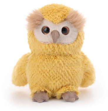 Apricot Lamb kluge Eule Plüschtiere für Kinder, weiche niedliche Kuscheltier für Baby Mädchen und Jungen, Flauschige kluge Eule Gelb 18 cm