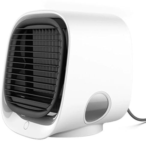 Cool Artic Blast, 2025 Klimaanlage Mobil, 2 in 1 Tragbare Klimagerät & Luftbefeuchter mit 3 Geschwindigkeiten Einstellbare, Kleine Klimaanlage Kühlung Ventilator für Haus, Büro, Schlafzimmer (Weiß)