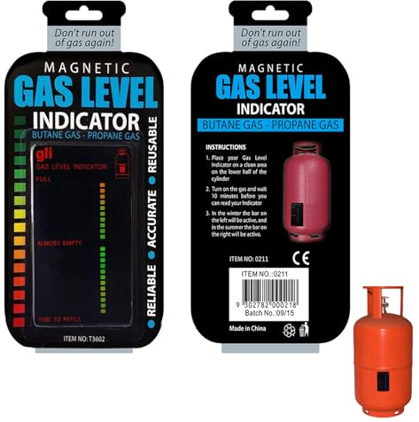 2Pcs Magnetic Gas Bottle Level Indicator, Gas Level Indicator for Gas Bottles, Gases Cylinder Tool for Caravan Motorhome Travel, Level Indicator for Butane, Propane, LPG, for Camping Caravan Motorhom