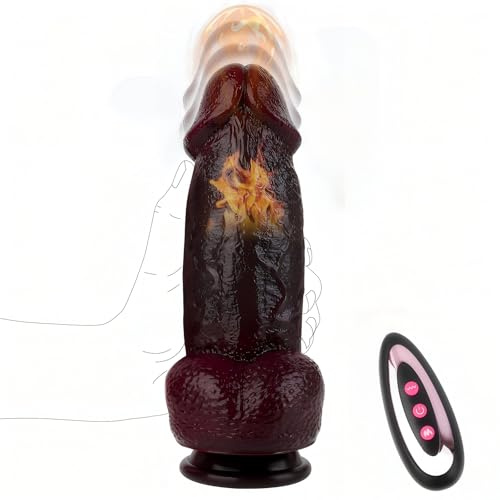 Gode Vibromasseur Sex Toýs Femme - Réaliste Large Sex Toys avec 10 Vibrations & 3 Poussées, Godemichets et Chauffage Vibromasseurs Feminin Va et Vient Sex Toýs Couple Gode Ceinture Réaliste Dildo