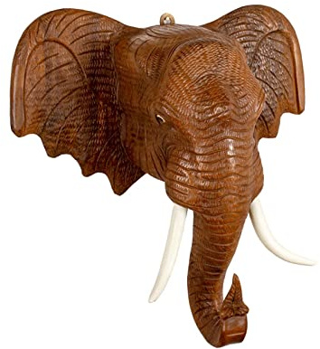DXEHSEUY Decoración de pared con cabeza de elefante, duradera, para colgar en el telón de fondo, sala de estar, estudio, 30,5 x 30,5 cm