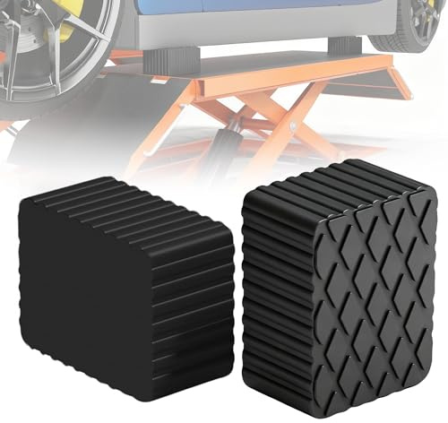 2 Pack Solid Rubber Auto Lift Pads, Anti-Slip Lift Blocks for Vehicle Lifts