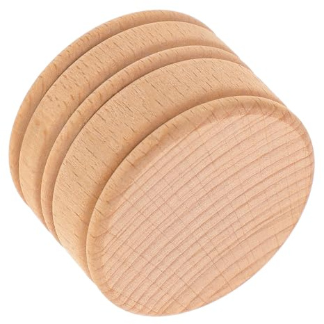 Sosoport Caja para Dientes De Leche y Pelo Fetal De Madera De Haya, Redonda 5x3.5 Cm, Soporte De Almacenamiento Seguro para Ñiño, Recuerdo Infantil,