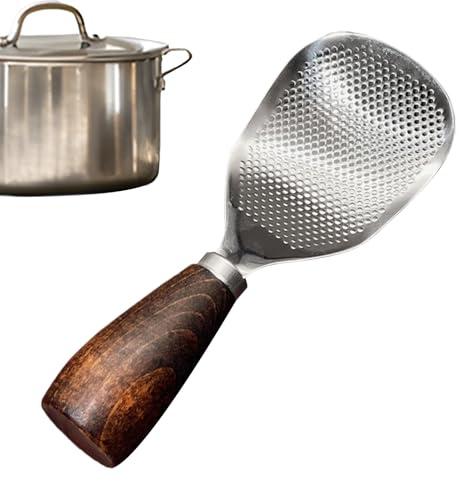 Nbbwwu Cucchiaio per riso, in acciaio, utensile da cucina grande, per pentole antiaderenti, per casa, appartamento, ristorante, dormitorio, campeggio