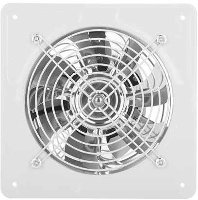 Keenso Ventilatore di Scarico da 190 Mm 40 W, a Basso Rumore, per Casa, Bagno, Garage, Presa D'aria, Motore in Rame Resistente Facile da Usare, Ventola di Scarico per Finestra del Bagno (Beige)