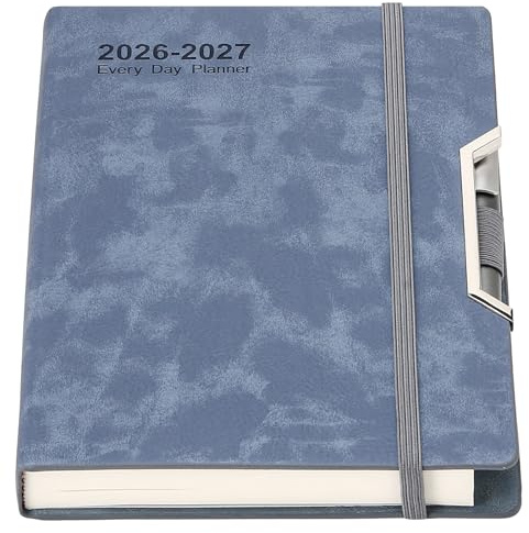 Agenda accademica 2026-2027, Agenda 2026-2027 un giorno per pagina, copertina rigida, organizzata da luglio 2026 a giugno 2027, agenda A5 pianificatore giornaliero mensile con linguette mensili, tasca
