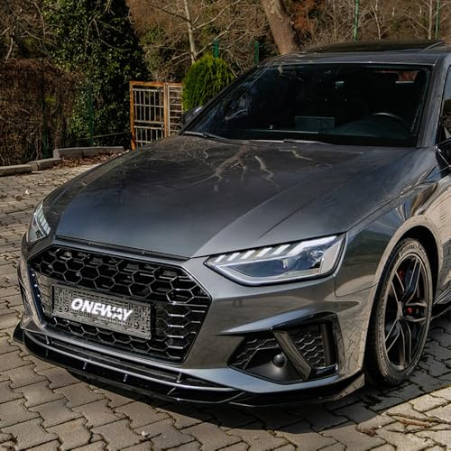Frontlippe kompatibel mit Audi A4 S-Line/S4 B9 Facelift 2019-2024 | kompatibel mit Audi A4 (B9) Limousine/Avant S4/S-Line Facelift 2019-2024 - Schwarz glänzend