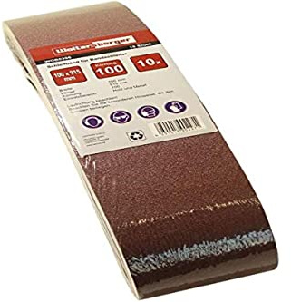 Woltersberger® 10 nastri abrasivi in tessuto, dimensioni 100 x 915 mm, grana P120, carta vetrata, per levigatrice a nastro/carta vetrata