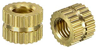 sourcing map 200 Stück Gewindeeinsatz Rändelschrauben Einschraubmuttern | M3 x 4 mm L x 5,4 mm OD, Messing
