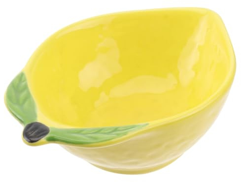 UPKOCH Ceramic Fruit Seasoning Dish Set of 2 Lemon Shaped Bowls 6.5 Inch Fruit Bowls for Snacks Sauces Dried Fruits Serving at Family Gatherings and Parties