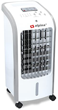 Alpina Aircooler - Enfriador de aire - Humidificador - Blanco - Con control remoto y temporizador - 3 modos de ventilación - Hasta 270m3