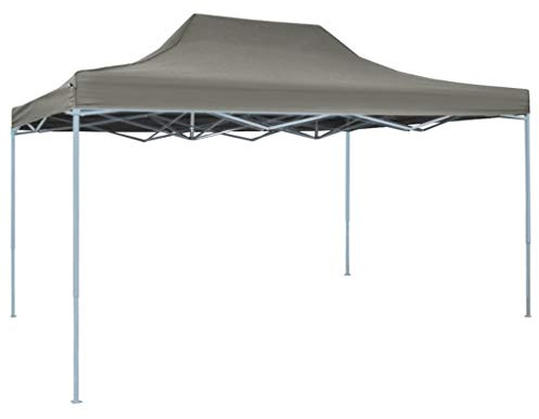 Lechnical Profi-Partyzelt Faltbar Faltpavillon Gartenpavillon Wasserdicht UV-Schutz Pavillon für Garten Terrasse Feier 3 x4 m Stahl Anthrazit