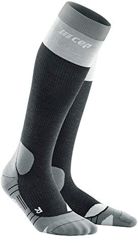 CEP – HIKING LIGHT MERINO SOCKS REDESIGN für Herren | Lange Wandersocken mit aktivierender Kompression in Stonegrey / Grau | Größe III