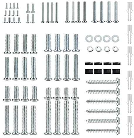 Polarduck Universal Mounting Hardware Kit: Fits Most TVs Up to 80 Inch - Includes M4, M5, M6, M8 Screws, Washers & Spacers - Works with Any TV Wall Bracket Monitor & Stand | 88 Piece Silver Pack