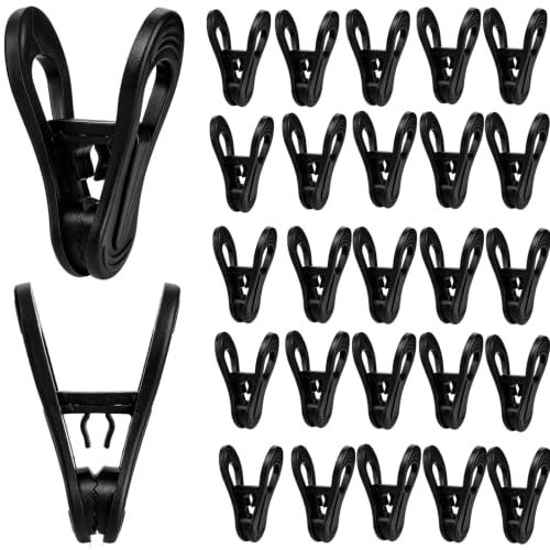 Yopay 50 Pieces Hanger Clips for Hangers, Strong Pinch Easily Clip on Clothing Pants, Multi-Purpose Plastic Finger Clips for Home, Office, Travel, Crafts