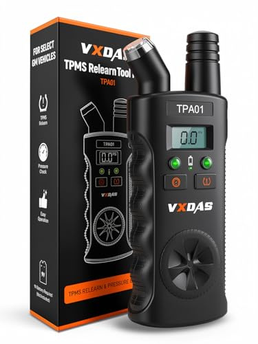 VXDAS TPA01 TPMS Relearn Tool for GM, 150PSI Digital Tire Pressure Gauge, 2 in 1 Tire Pressure Monitoring Sensor Activation Tool for Buick/Chevy/Cadillac/Opel Series Vehicles, 2 Mins Quick Reset