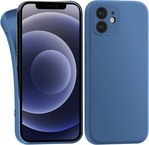 MyGadget Case for iPhone 12 - Cover Ultra Thin TPU - Soft Touch Rubber & Anti-Scratch Shell - Flexible Silicone - Matte Dark Blue